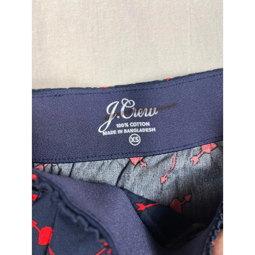 J.Crew Mens Boxer Shorts Navy Blue Red‎ Heart Arrow Print Cotton Size XS
